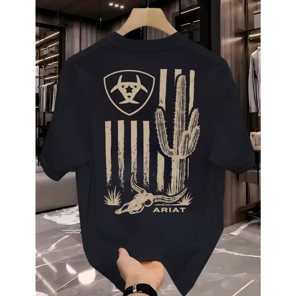 Camisa Cowboy Ariat Texana Estampa Country Masculina Moda Rodeio Confortável Casual