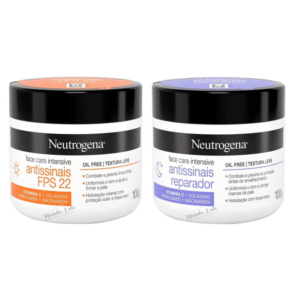 Neutrogena Creme Facial Antissinais Vitamina C Kit Dia + Noite