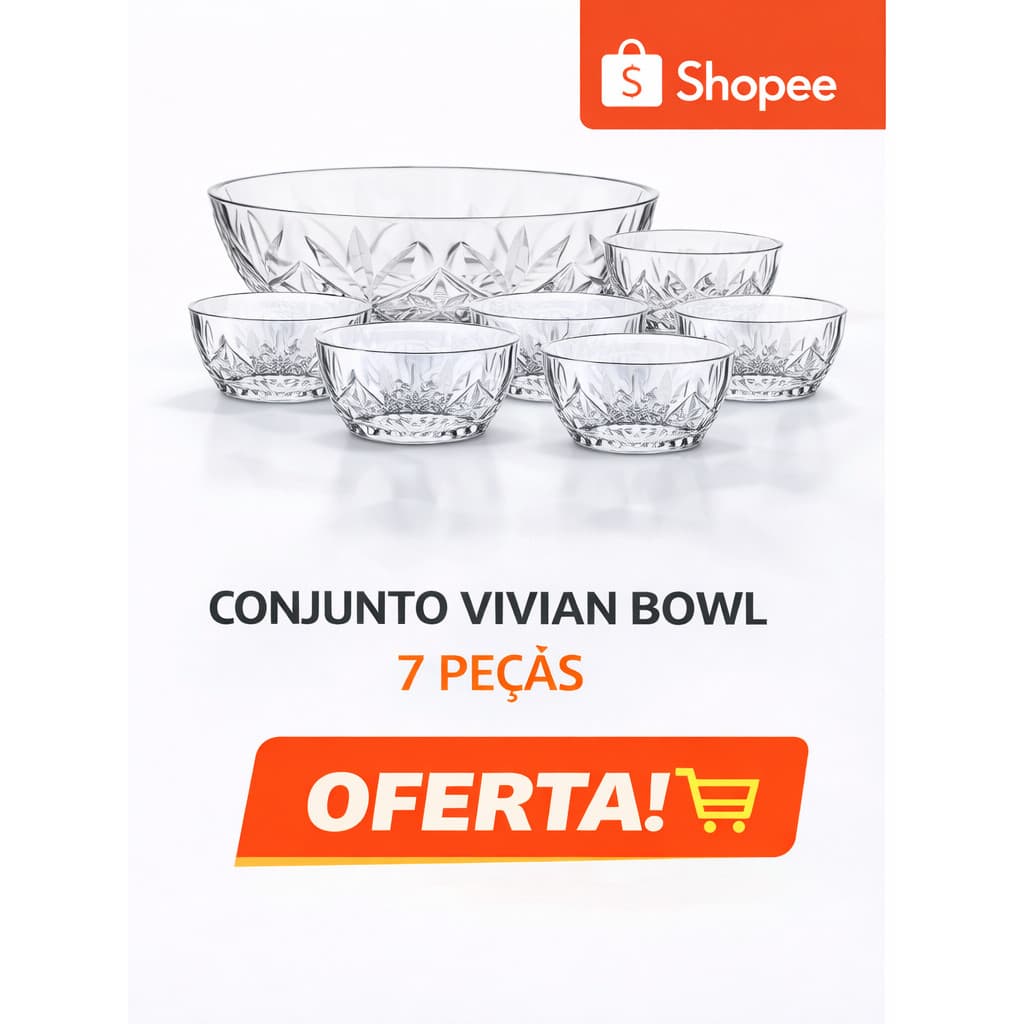 Conjunto Vivian Bowl 7 Peças Dumait em Vidro – Elegância e Versatilidade para sua Mesa
