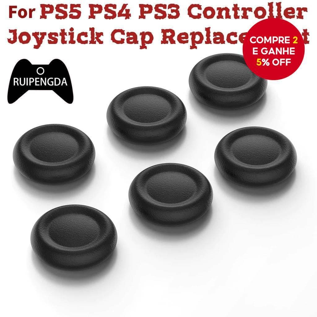Tampas de Polegar para Analógicos Substituição para PS5 PS4 PS3 - Capas de Botão para Controles Substituição de Peças e