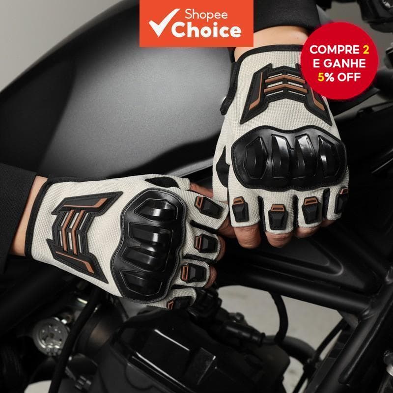 Luvas De Meio Dedo Para Motocicleta , Homens , Verão , Respirável , Resistente Ao Desgaste , Antiderrapante , À Prova De