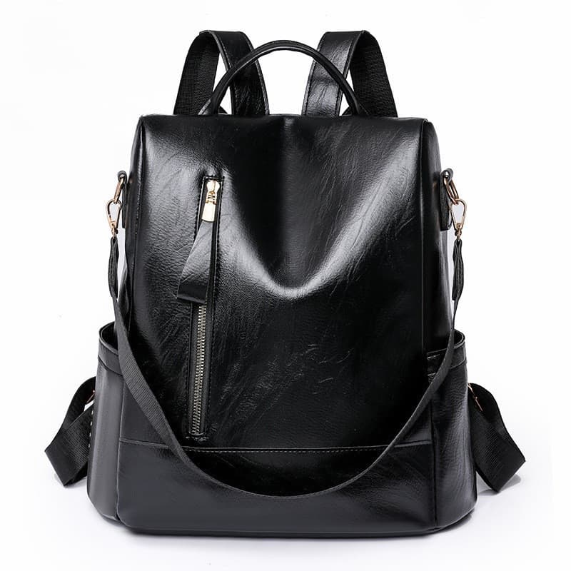 Mochila Feminina De Couro Macio PU , Grande Capacidade , Antirroubo , Resistente Ao Desgaste , Respirável , À Prova D'ág