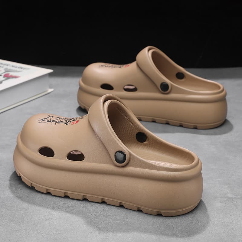 Baotou chinelos masculinos 2026 novo estilo verão exterior wear Casual sola grossa resistente ao desgaste buraco sapatos