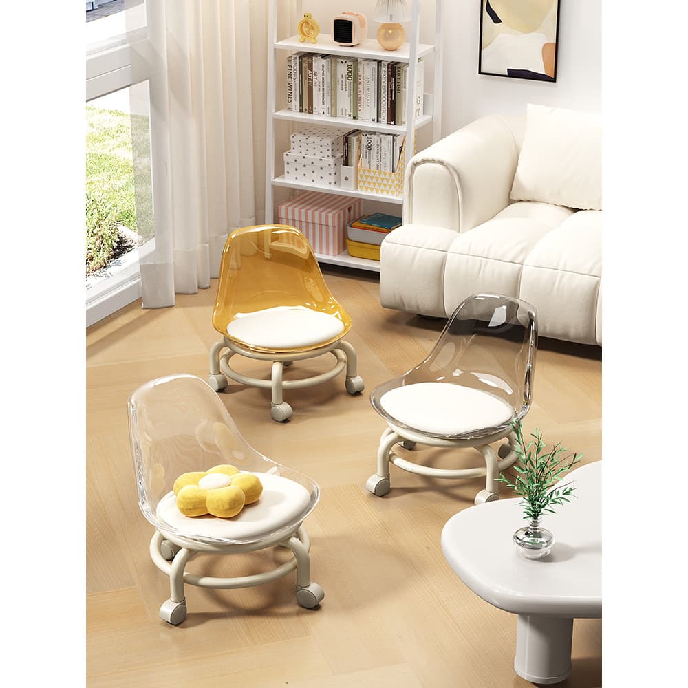Sanmeng Polia Banqueta Baixa Banqueta Pequena com Roda Universal Doméstica com Ferramenta Prática para Bebês Banco Infan