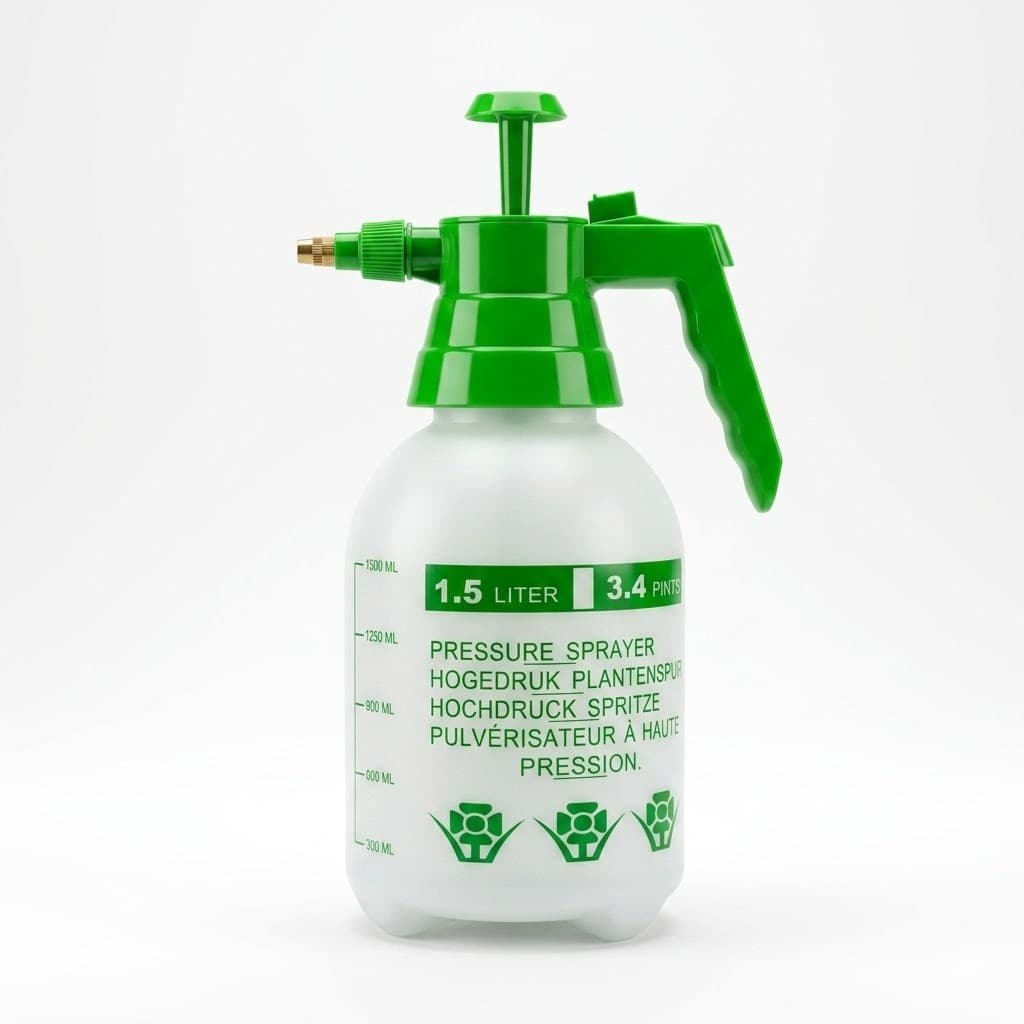 Pulverizador Borrifador Pressão 1.5L com Bico Ajustável Jardinagem Limpeza