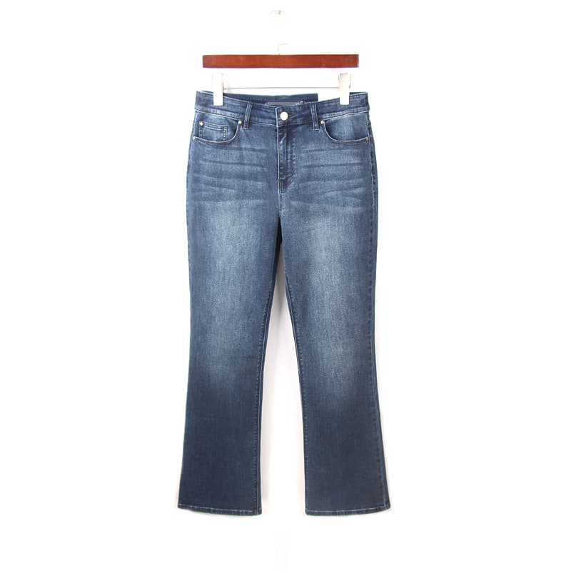 2024 novo estilo azul escuro Micro-queimado calças femininas comércio exterior pedido Original 100kg tamanho grande cint