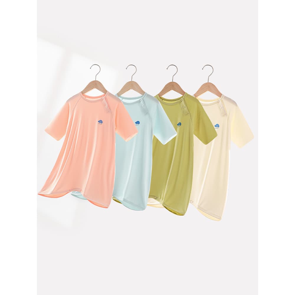 Uau, uau, camisola de bebê de verão, pijama legal, sensação 7A, meninos, meninas, roupas para casa, saco de dormir, body