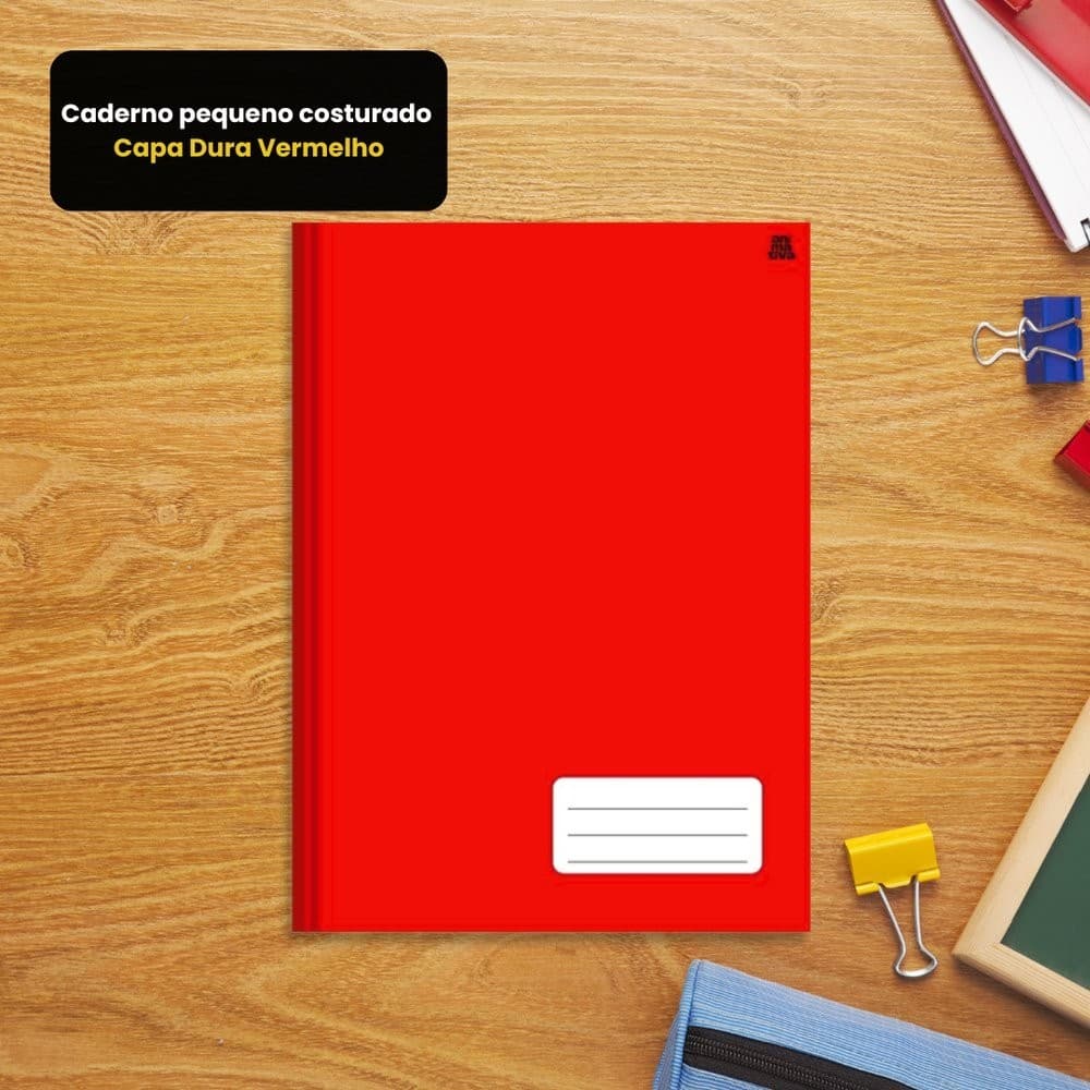 Caderno pequeno costurado Capa Dura – Vermelho