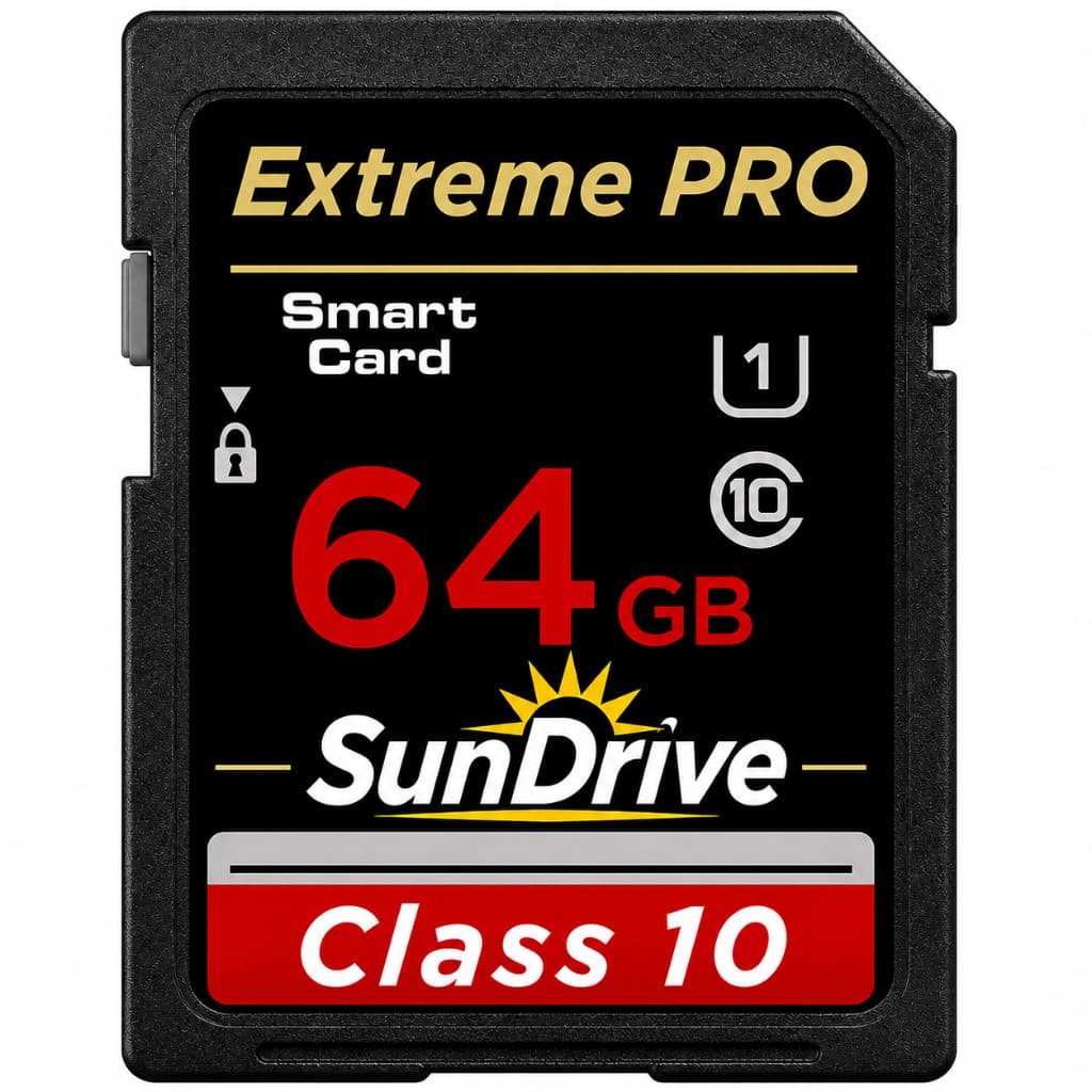 Cartão de Memória SDXC 64GB Classe 10 Leitura Rápida para Câmeras DSLR Nikon Sony Canon 4K e Full HD