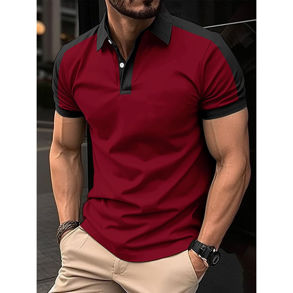 Camisa polo masculina camisa polo masculina verão lapela Casual cor sólida manga curta camiseta moda na moda camisa polo