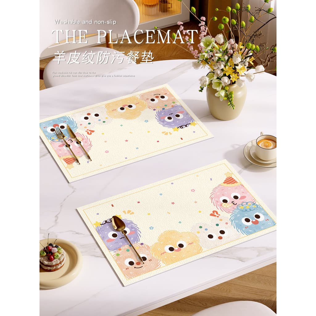 Placemat Cartoon Máquina de Café Tapete de Mesa Mesa de Jantar Anti-escaldante Tapete de Isolamento Térmico À Prova D 'Á