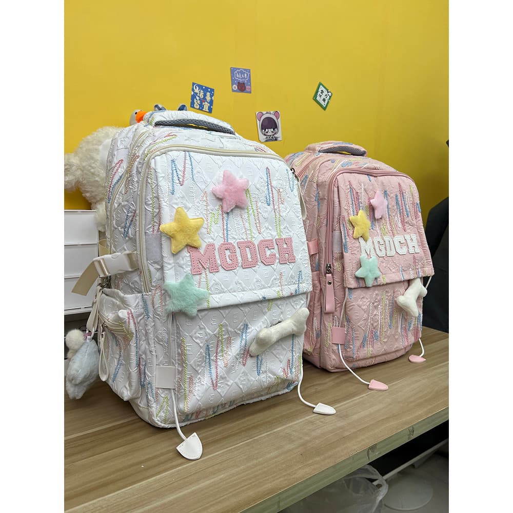 Mochila escolar infantil para meninas, estudantes do ensino fundamental, primeira série, estudantes do ensino médio, ver