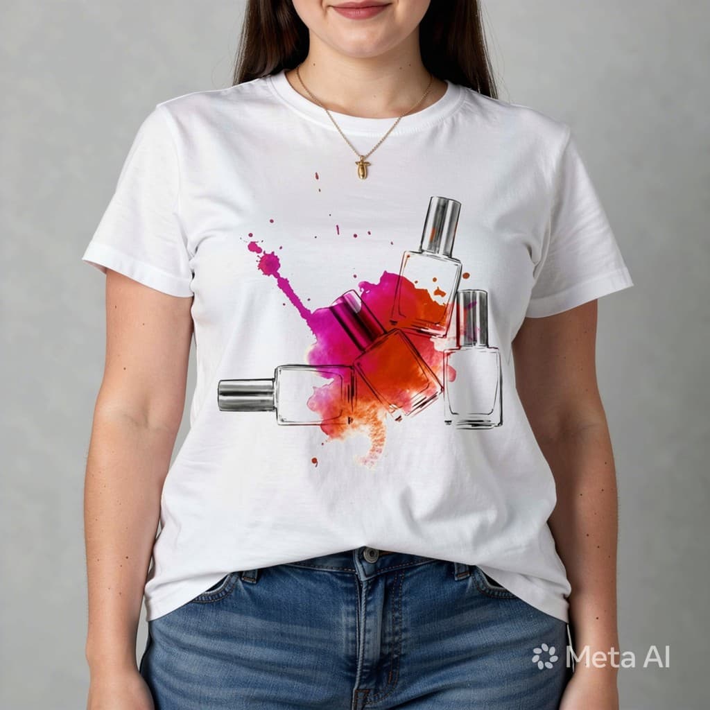 Camiseta Manicure  Nail  Alongamento Unhas Decoradas  Feminina  Baby Look Estica Blusa Variados Tipos 01M8