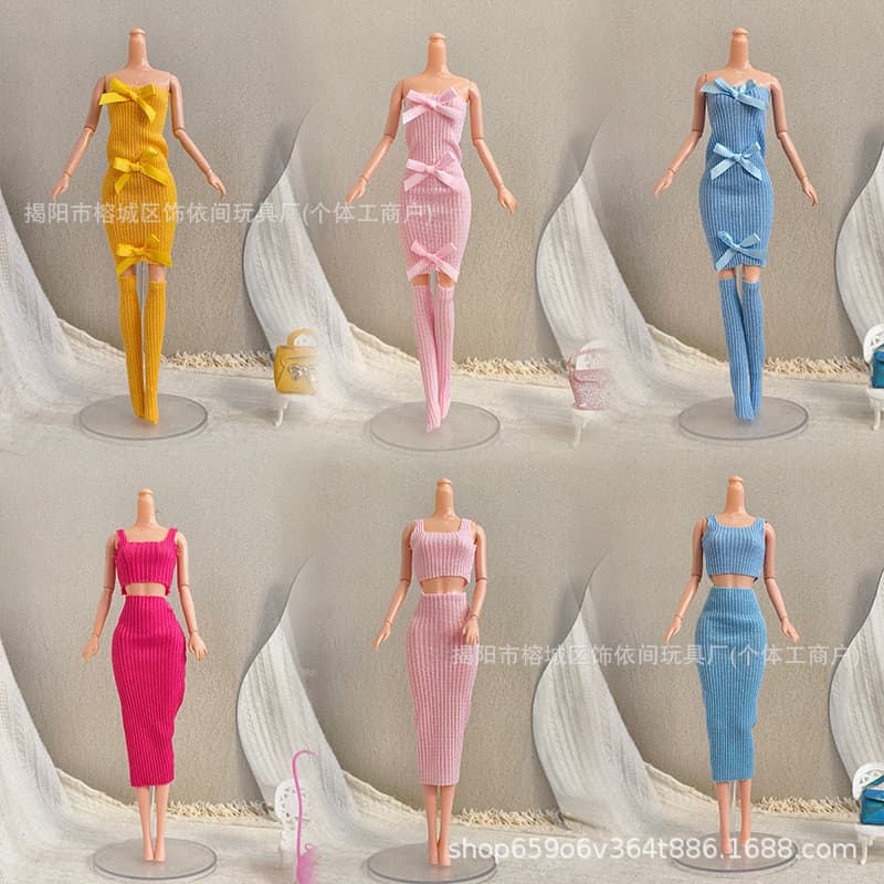 Conjunto De Roupas De Boneca De 30 Cm E 11 Polegadas , Vestido De Princesa Com Laço , Brinquedo Para Troca Meninas
