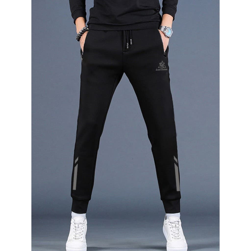 Calças esportivas casuais masculinas estilo fino calças de seda gelo primavera verão estilo tornozelo comprimento versão