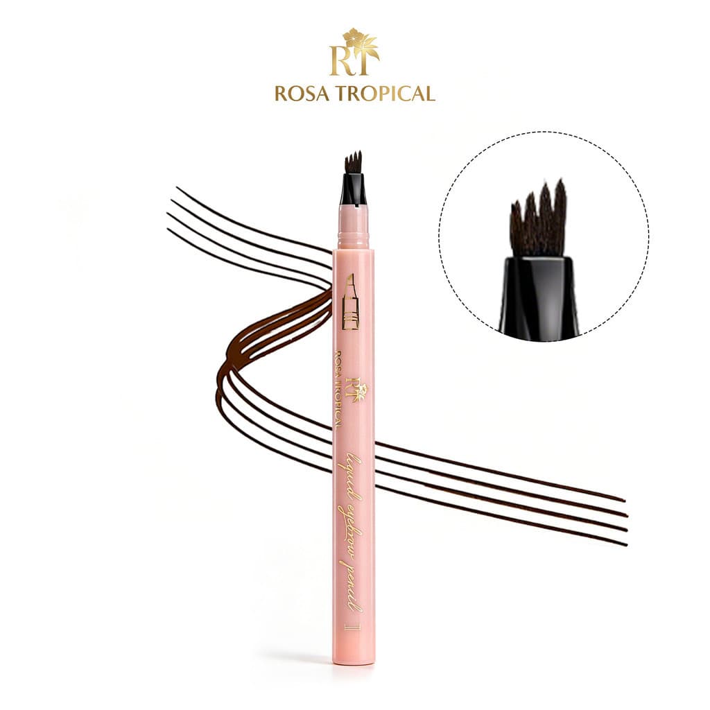 Caneta para Sobrancelhas 4 Pontas ROSA TROPICAL Efeito Fios Naturais Definição Precisa