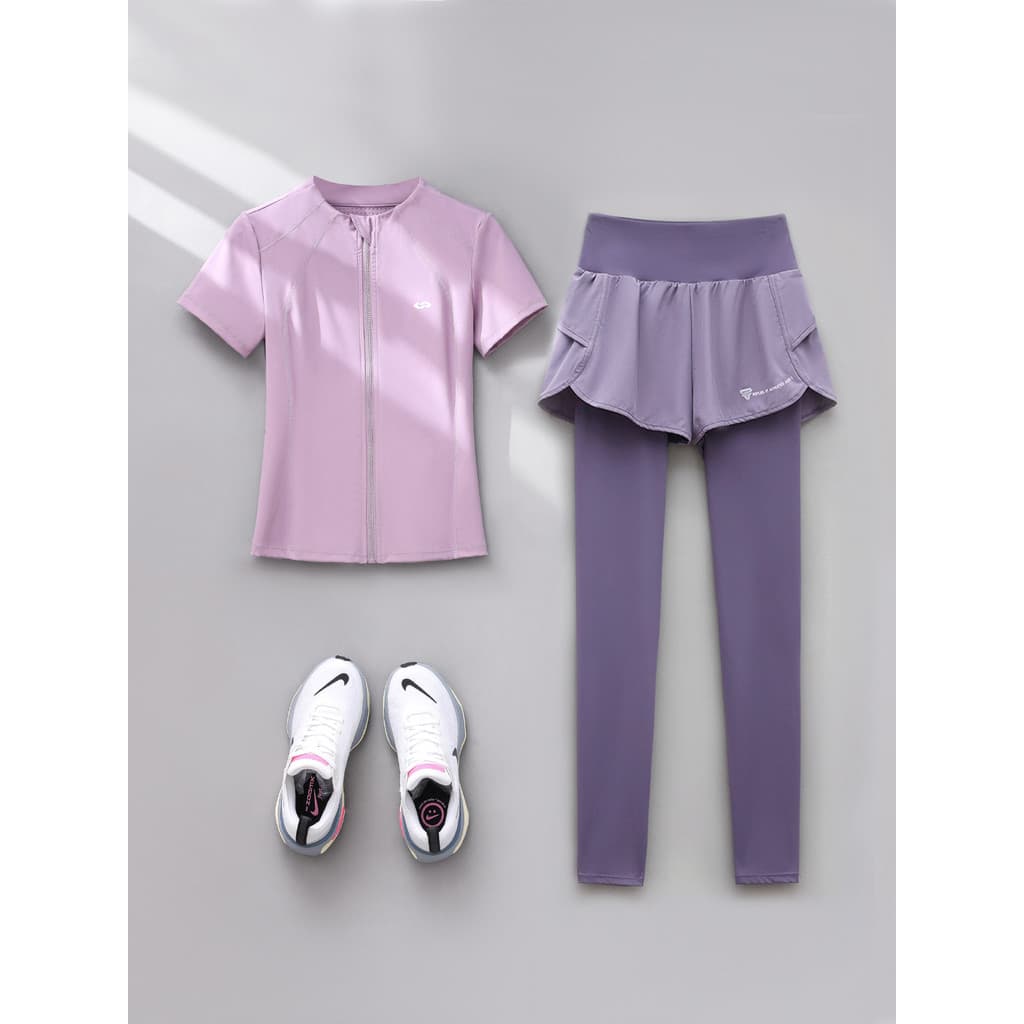 Yoga wear terno feminino verão 2026 novo estilo High-End de secagem rápida de manga curta roupas esportivas profissional