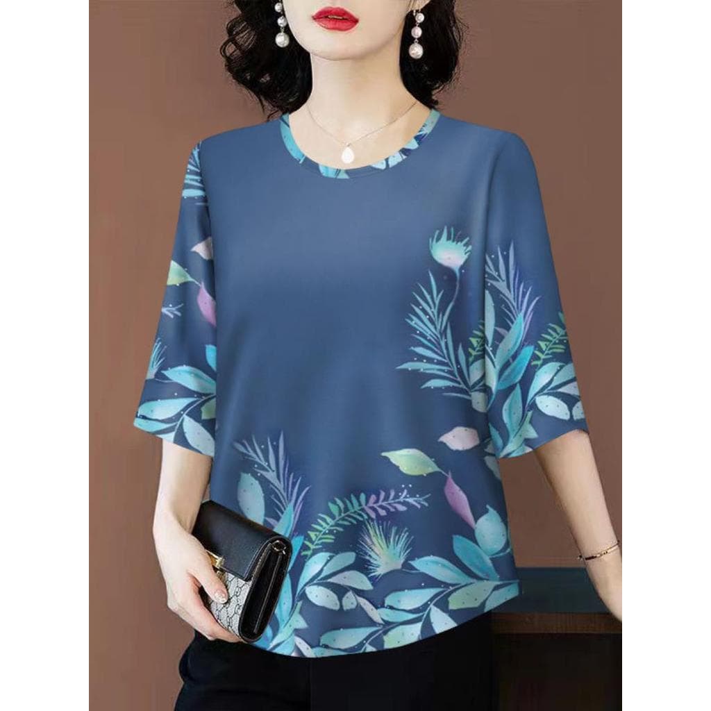 2025 novo estilo feminino meia manga camiseta Casual moda impressa camisa de fundo capa solta barriga mais magro olhar m