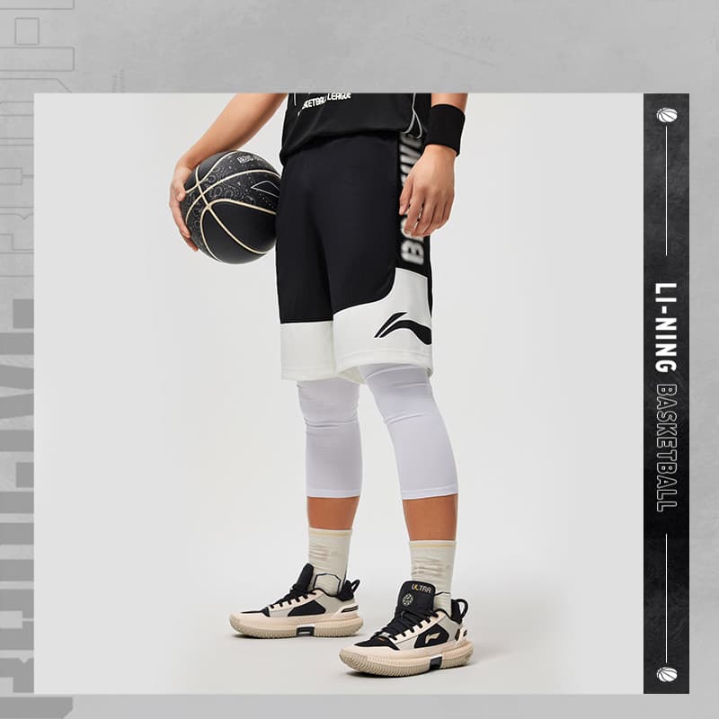 Li Ning Calças de jogo de basquete masculinas verão de secagem rápida legal solto Casual Shorts esportivos AAPU113-B pro