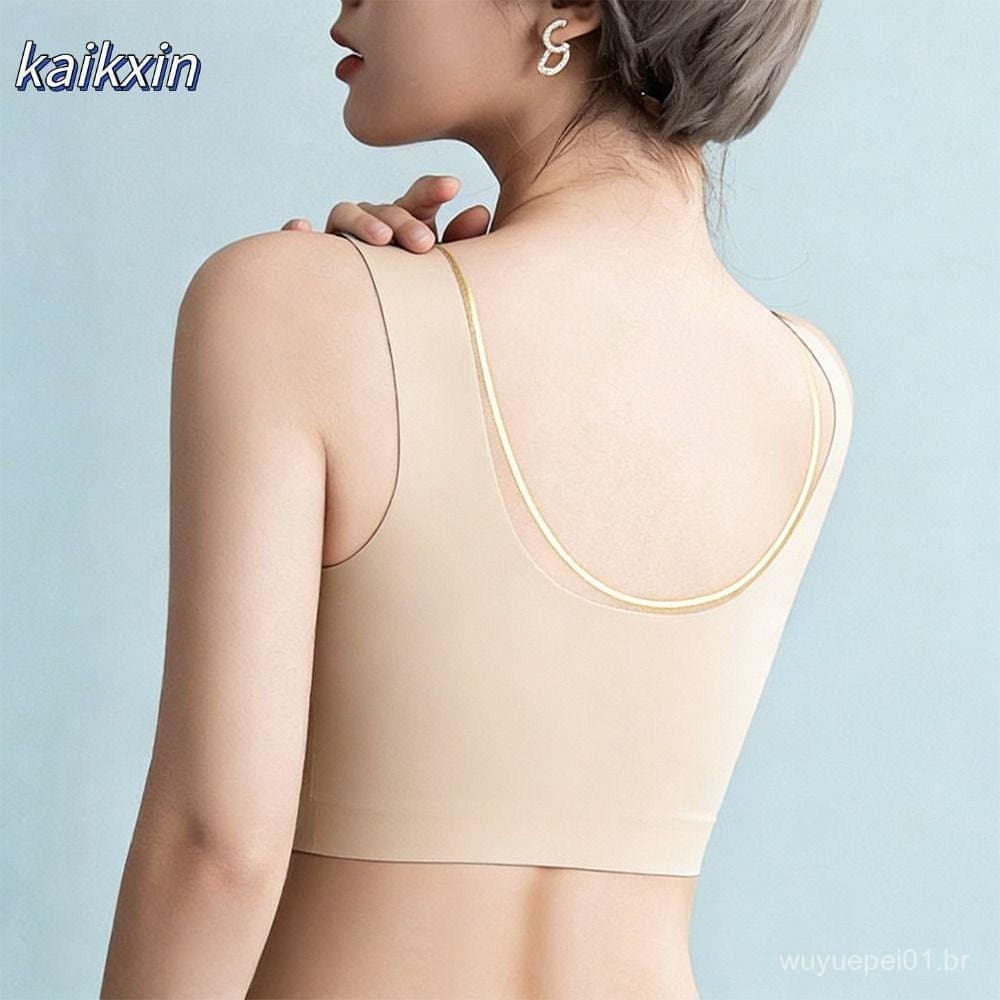 Sutiã Push Up KAIKXIN , Esportivo Sem Fio Costura De Renda Respirável À Prova De Choque De Cor Sólida