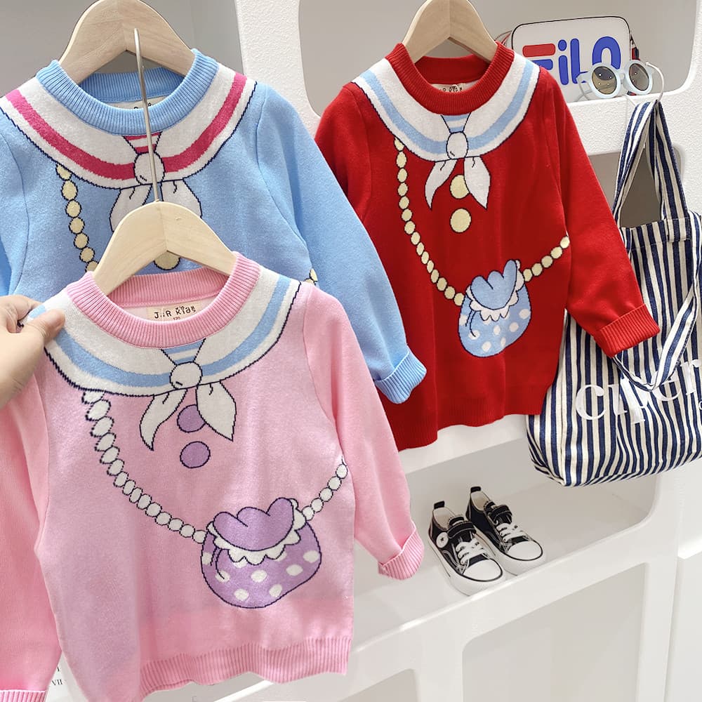 Crianças em torno do pescoço camisola roupas infantis 2026 primavera inverno bonito Jacquard quente camisa de fundo meni