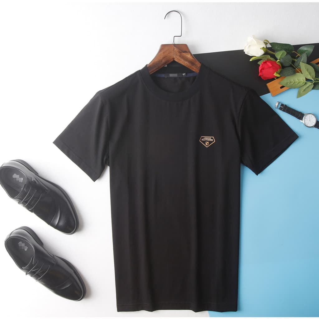 HL22327 Nine Series Verão Masculino Preto Fino Gola Redonda Camiseta de Manga Curta Estilo Jovem JT2020927Negócios Negóc