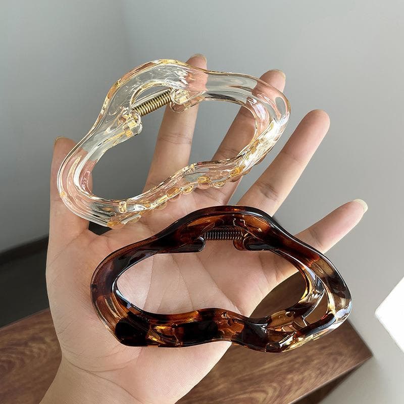 Coreano coreano acrílico grab clip transparente nuvem oco grampo de cabelo High-End francês garra grande cabeça traseira