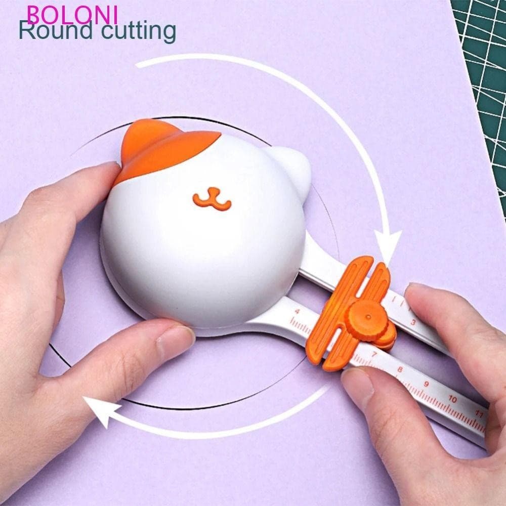 BOLONI 360 ° Cortador De Círculo Rotativo , Papel Circular De Gatinho Fofo De Artesanato , Ferramenta De Corte Redonda S