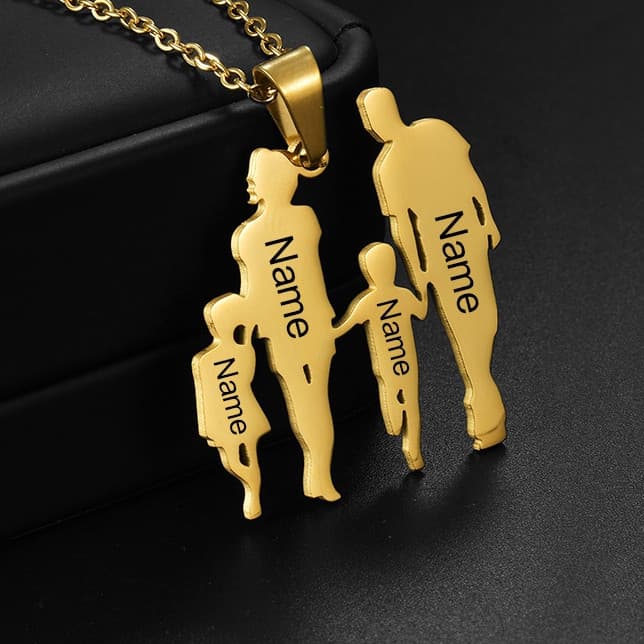 [Colar com Nome Personalizado] Colar com Pingente de Aço Inoxidável, adequado para pais, mães e mulheres HGTC