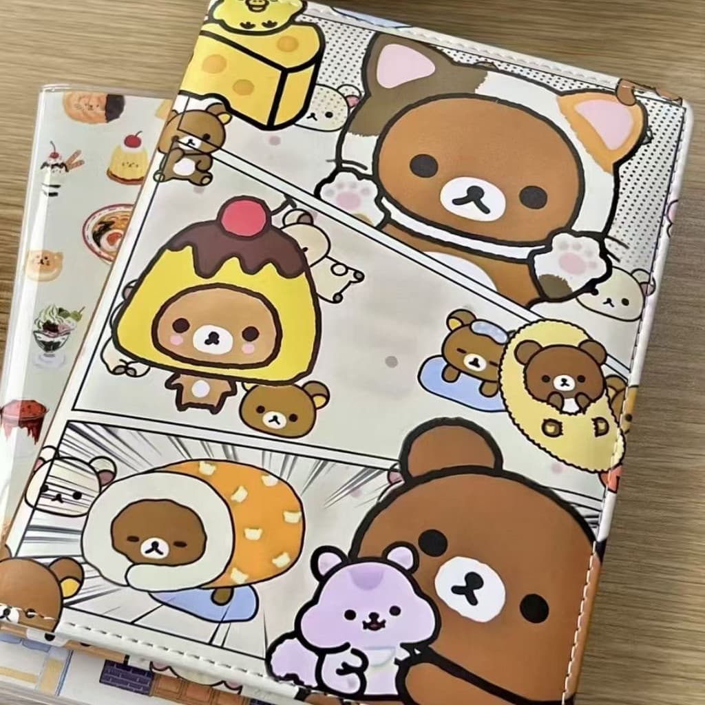 Bonito dos desenhos animados Rilakkuma caderno A5 couro Horizontal caderno engrossado estudante bloco de notas diário
