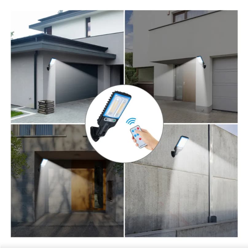 Refletor Solar Led 40W Externo Com Sensor De Movimento E Controle Luz Branca