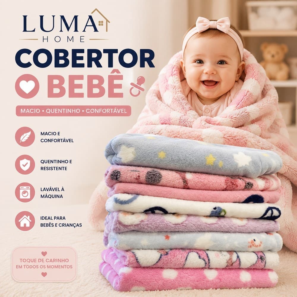 Manta Cobertor Bebe Infantil Microfibra Soft Menor Preço Luxo