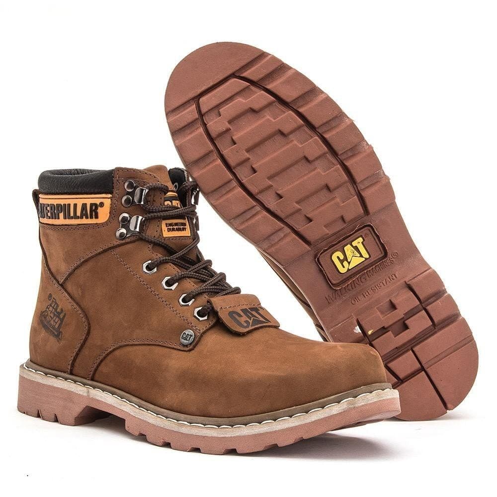 BOTA CATERPILLAR EM COURO 850 CAT SOLADO DE BORRACHA CLASSICA