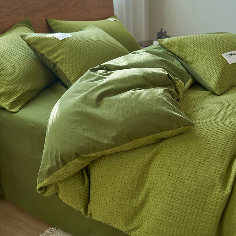 Waffle puro algodão colcha capa única peça 150x200x230 High-End sentimento 100 algodão cama dormitório 1.5m colcha capa