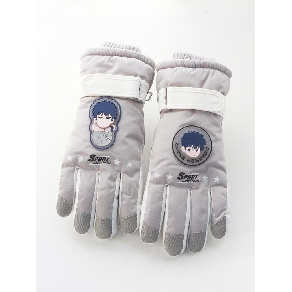 Luvas de inverno meninos esqui 8-12 anos de idade bidimensional basquete júnior pelúcia engrossado equitação mantendo qu