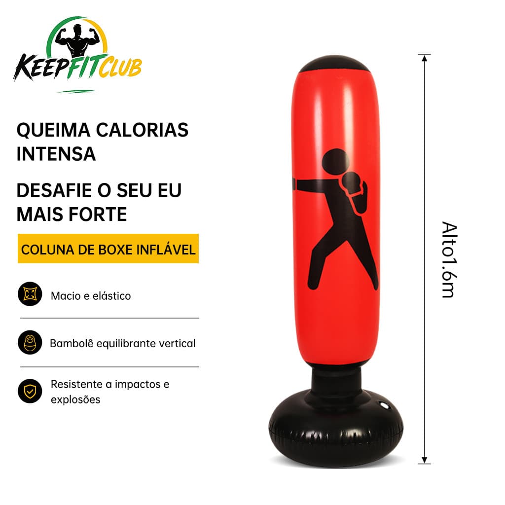 Keepfitclub 1.6m Inflatable Punching Bag – Ideal for Boxing, Muay Thai & Crossfit – Home Workout Essential