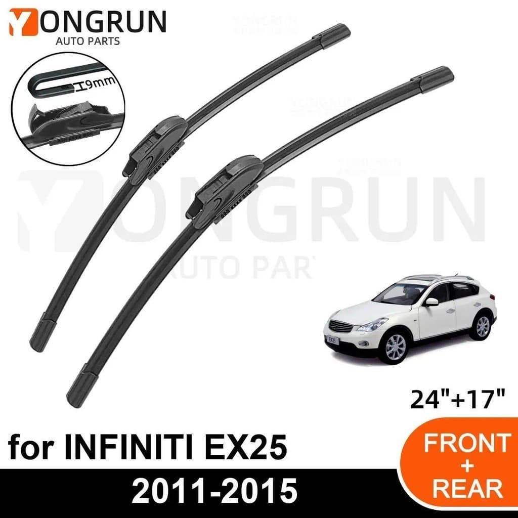 Limpadores De Para-Brisa Dianteiro De Carro , INFINITI EX25 2011-2015 , Lâmina De Limpador De Borracha 24 " + 17 " , Ace