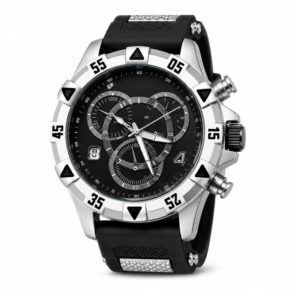 Relógio Masculino Luxo Banhado 18K De Silicone   Premium
