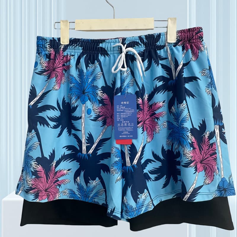 Calções de banho boxer masculinos mais gordura Extra grande dupla camada Anti-constrangimento boxer maiô natação