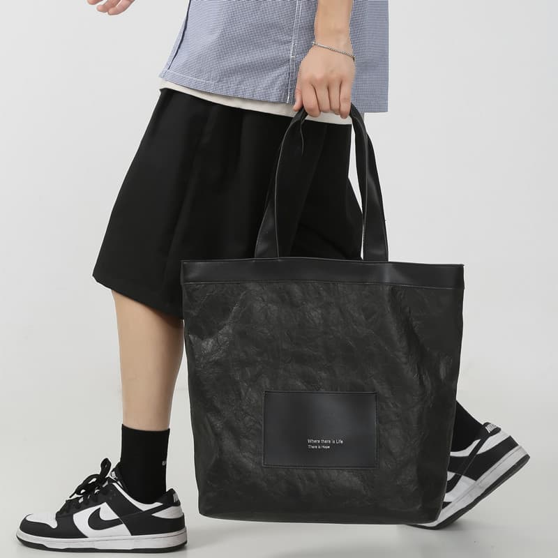 Bolsa masculina estudante grande capacidade Casual à prova dwaterproof água nicho All-Match preto sacola Commuter bolsa