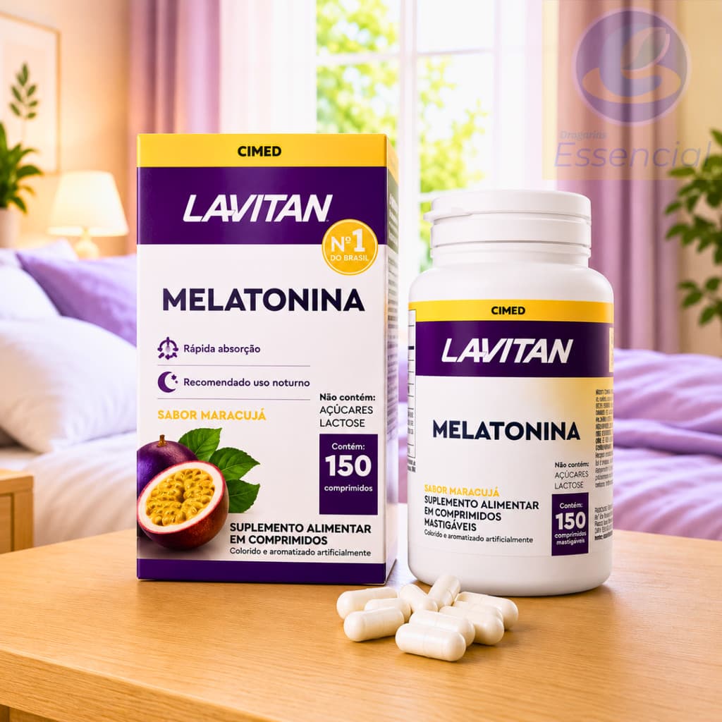 Suplemento Melatonina Dormir Sono Lavitan Cimed Maracujá Morango 150Cp Mastigáveis Gummies Insônia