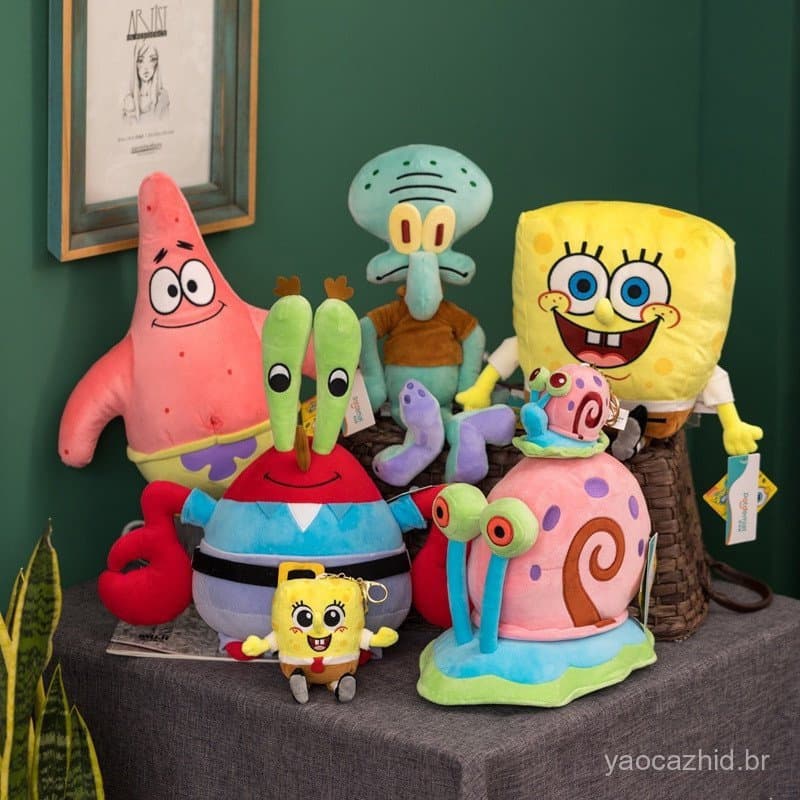Bonecos De Pelúcia Kawaii Bob Esponja Patrick Star Tentáculos De Lula Molusco
