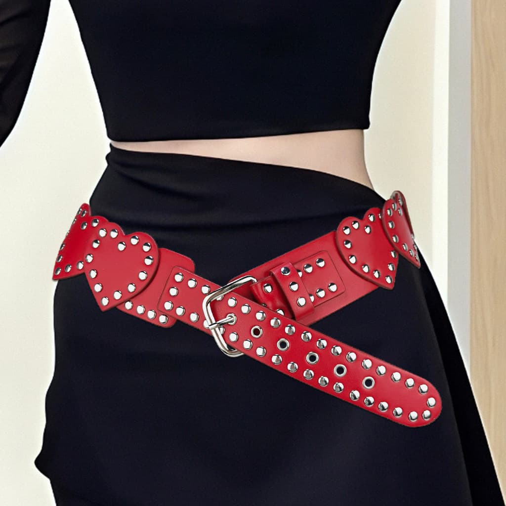cinto feminino plus size cinto feminino Europeu americano nicho Design sentir amor rebite cinto feminino y2k Retro quent