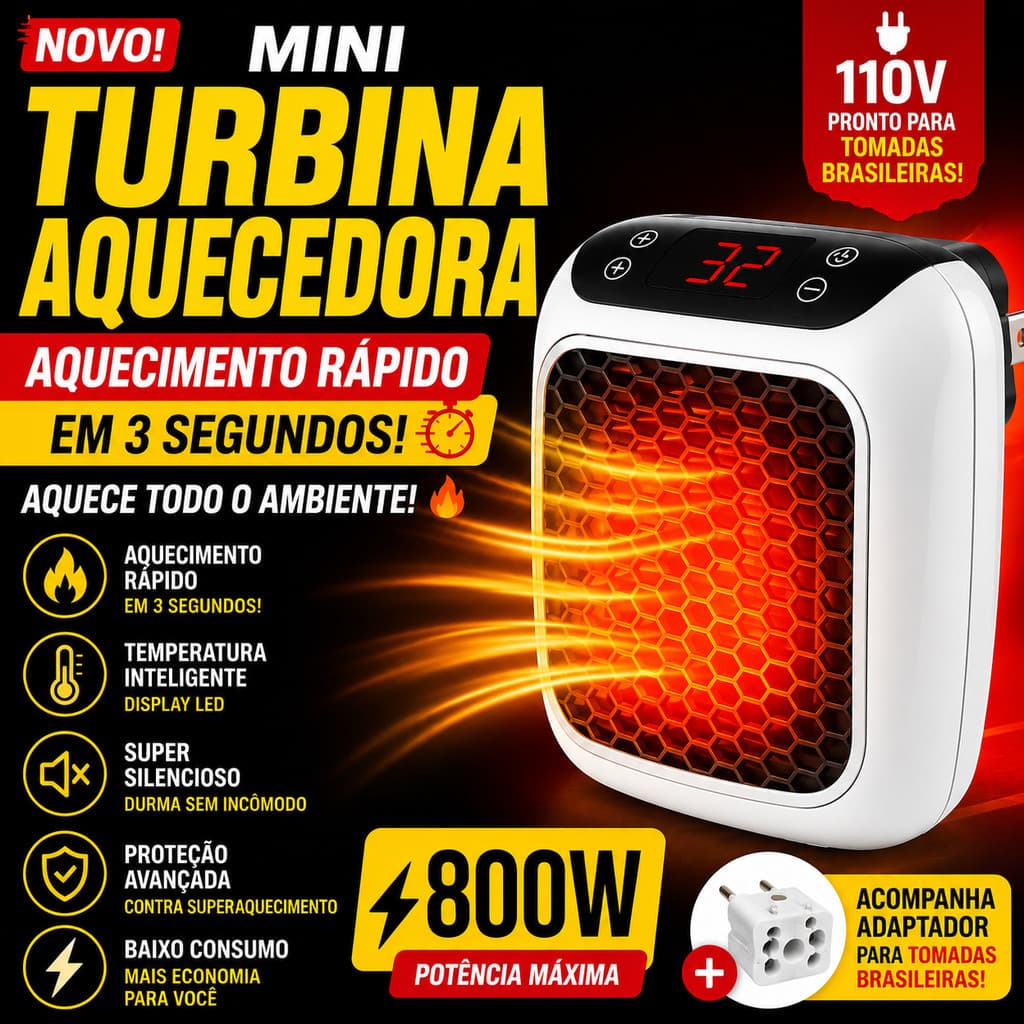 Mega Turbina Aquecedora Portátil 110V