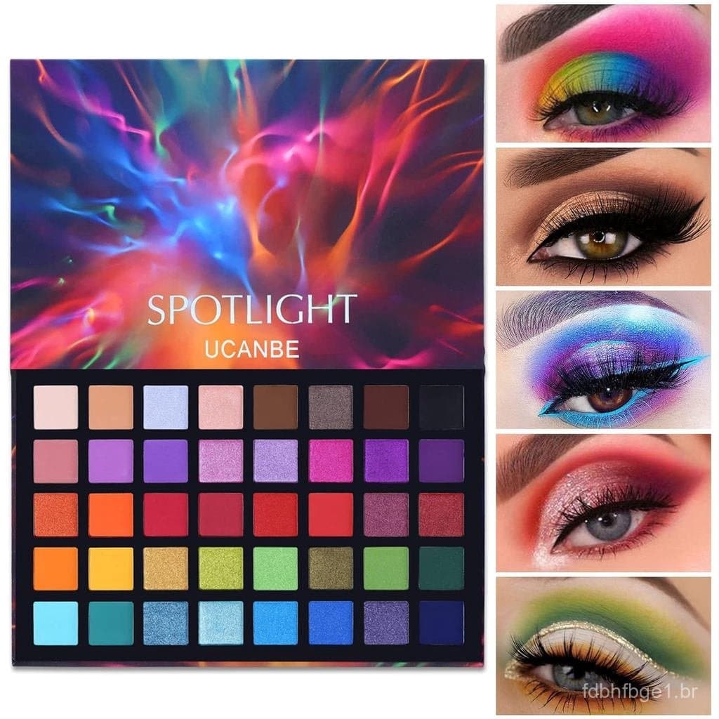 Paleta de Sombras UCANBE Spotlight Profissional com 40 Cores, Sombras Matte e Brilhantes, Maquiagem Altamente Pigmentada