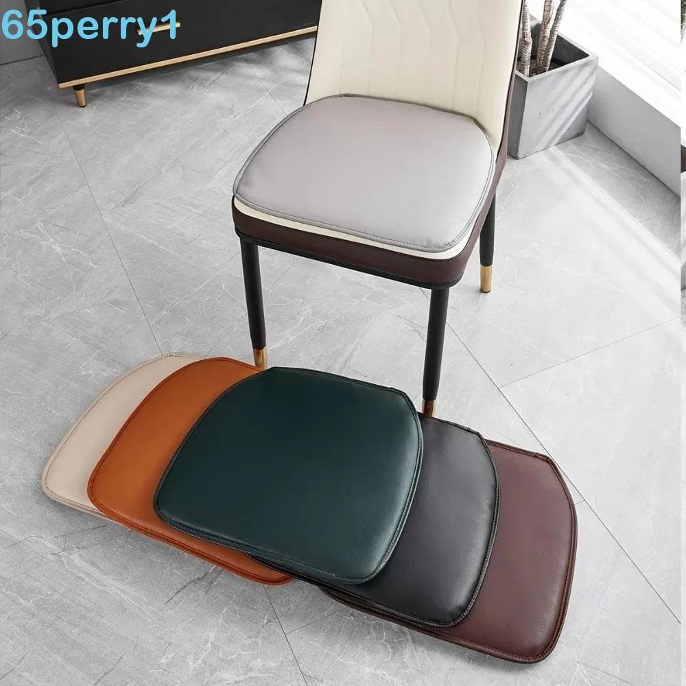 PERRY1 Almofada De Assento De Couro PU Em Forma De D , Antiderrapante Para Cadeira De Jantar Resistente À Sujeira Cor Só
