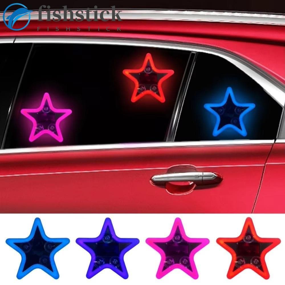 Luzes De Humor Em Forma De Estrela FISHSTICKA , LED Brilhantes Para Janela De Carro , Vários Modos
