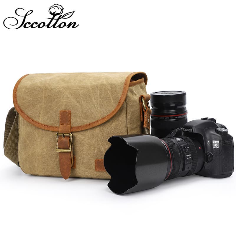 Bolsa para câmera de lona à prova d'água de algodão de sete cores Casual EOS SLR bolsa Digital resistente a choques Micr