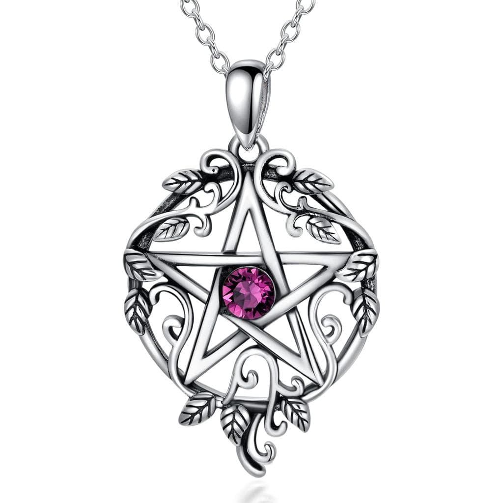Colar De Pentagrama De Prata Esterlina Wiccan Birthstone Tetragrammaton Presente Para Mulheres