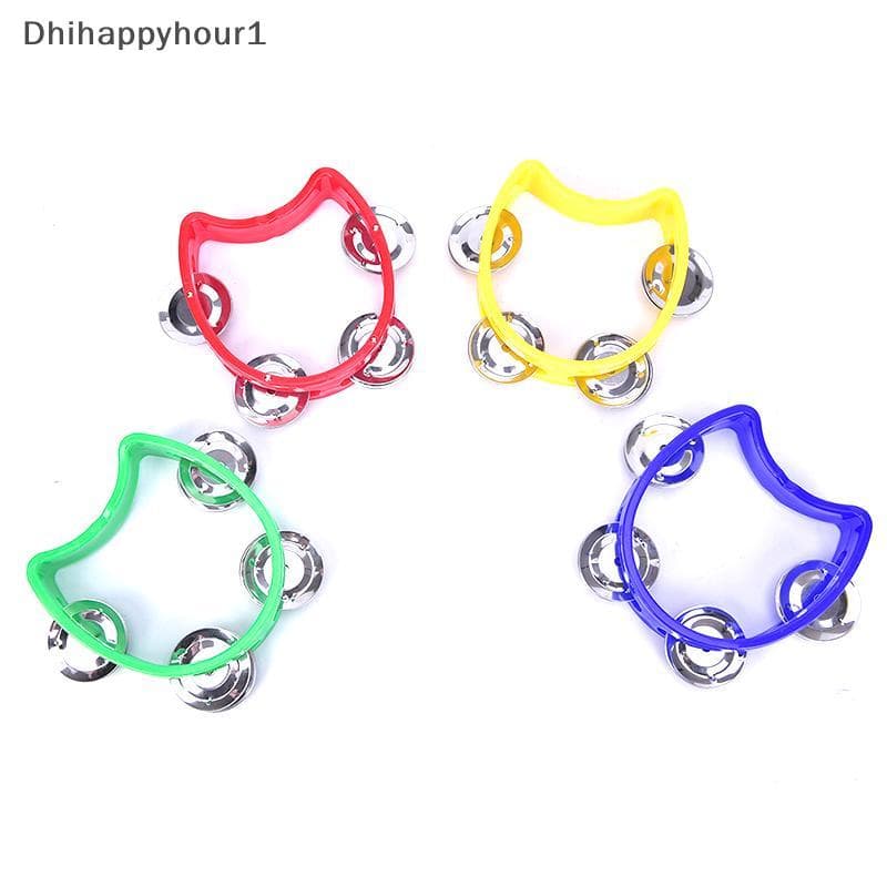 DHI Pandeiro Portátil Sino De Metal Percussão De Plástico Para KTV Party Kid Game Toy N